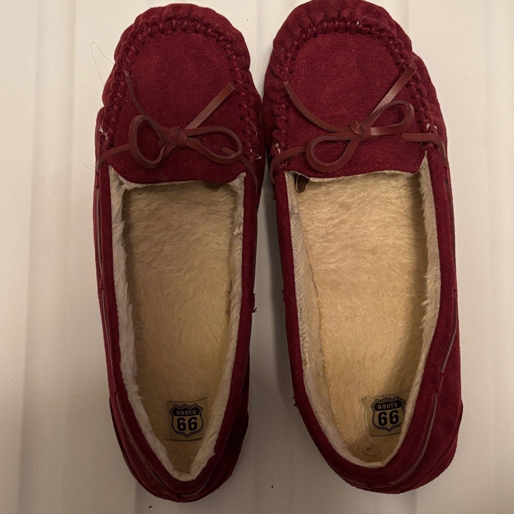 Route 66 Women's Burgundy Moccasins